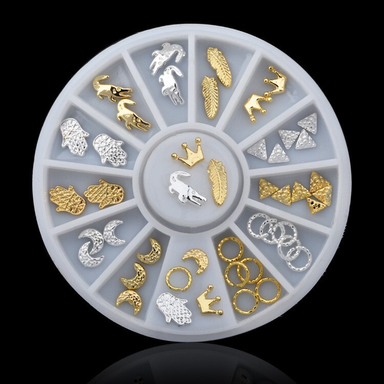 Wheel Nail Art Rivet Resin Beads Ocean Nail Studs For False Tips 3D Decor DIY