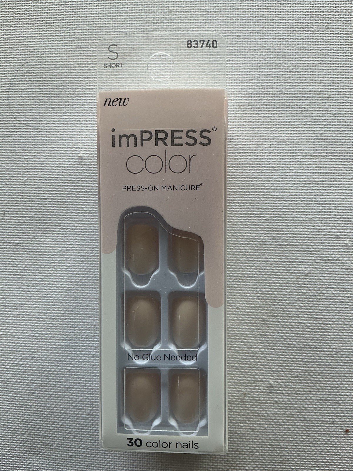 imPRESS Color Press-on Manicure Fake Nails 1pk 30 No Glue Needed Point Pink NEW