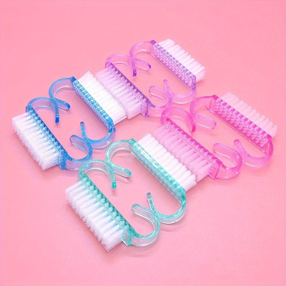 10pcs Nail Art Cleaning Brushes – Acrylic Nail Dust Remover Tools Multi-Color.