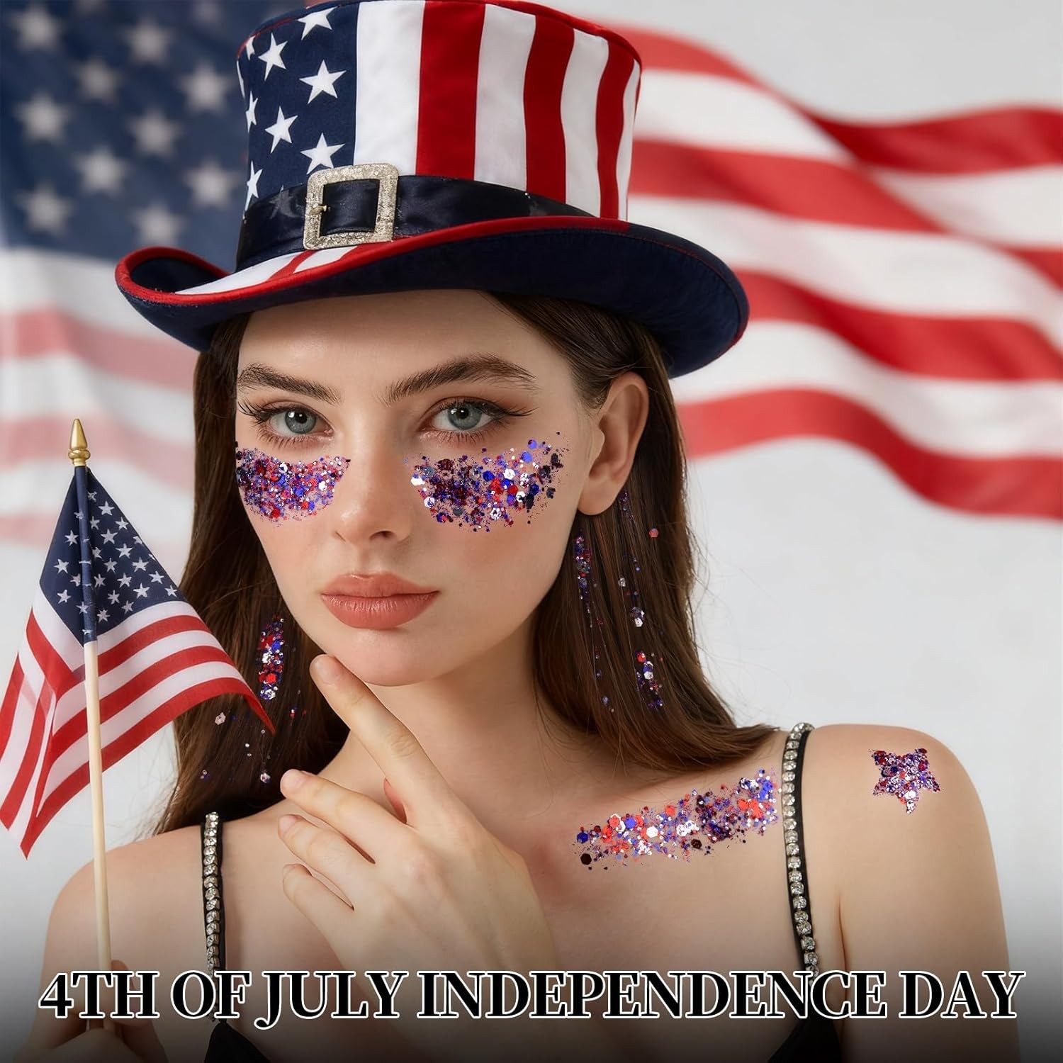4th of July Hair & Body Glitter Gel – 6 Fun Shapes for Every Celebration