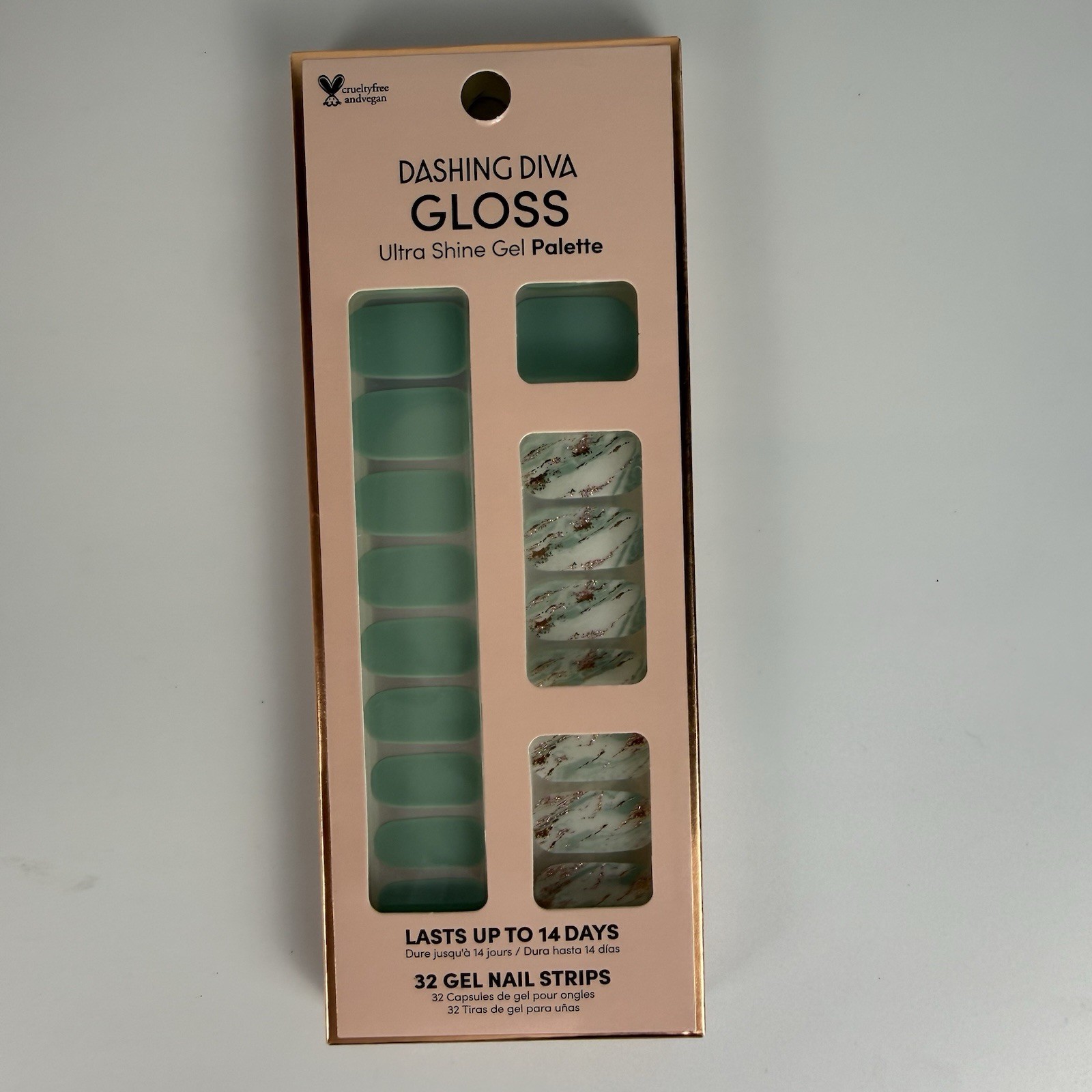 Dashing Diva Gloss Ultra Shine Gel Palette 32 Nail Strips Marbled Blue Lot of 5