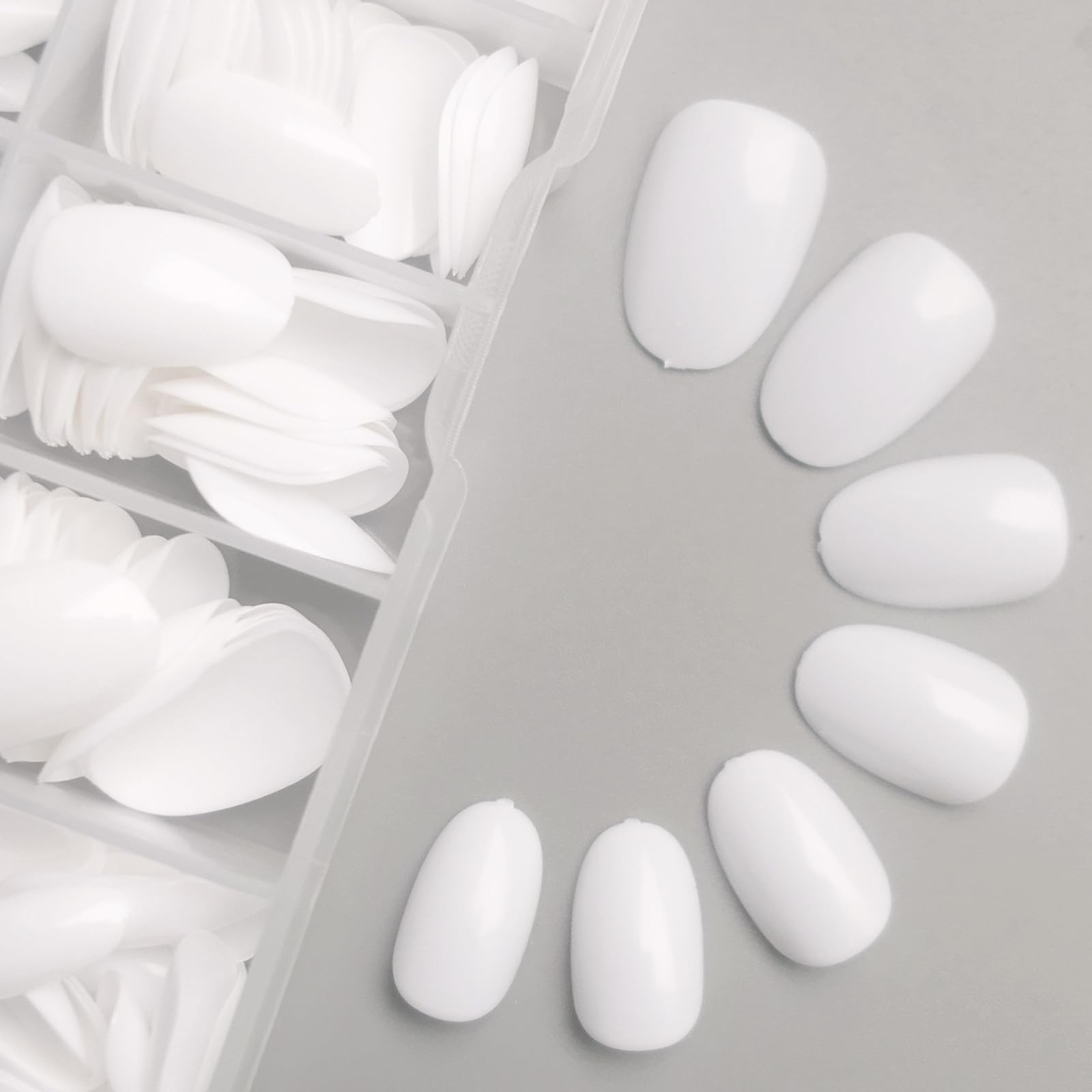 Lifextol Short Press on Nails Almond Fake Nails, 240 Round Almond Press on Na…