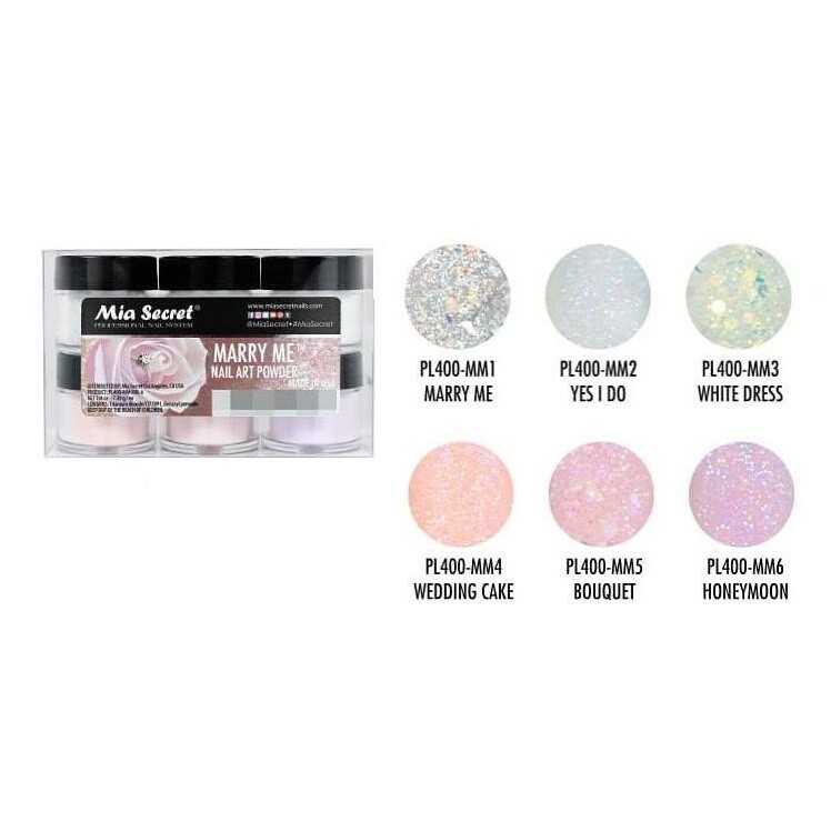 Mia Secret Nail Art Acrylic Collection Powder 6 Colors Set – Marry Me