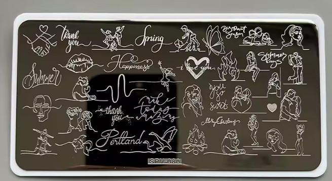 Nail Stamping Plate – Z-Joy SPV-080 – Seasons, Line Art – new