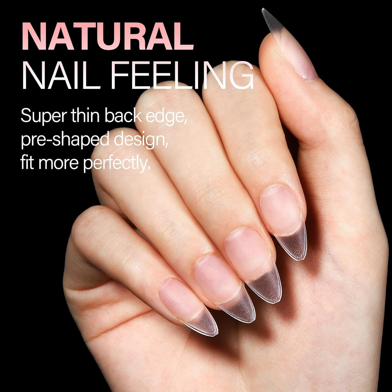 Medium Almond Nail Tips 450PCS Full Cover Clear Acrylic Nail Tips | Double-Sided