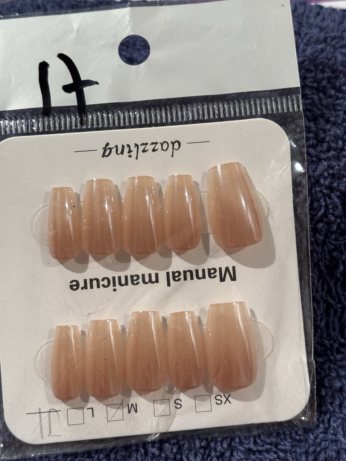 Press-On Nails Medium Length COFFIN. Size Large. 20 Pair