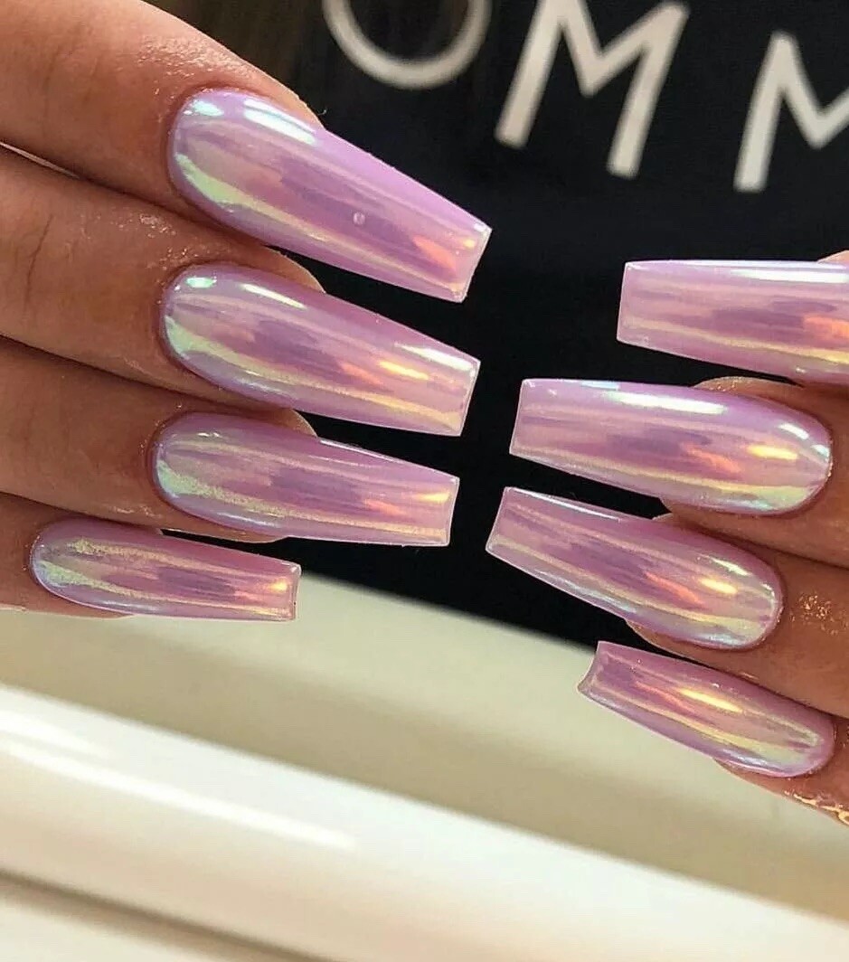 AB AURORA CANDY PINK NAIL CHROME POWDER Magic Glass Mirror EFFECT Mermaid Shiny