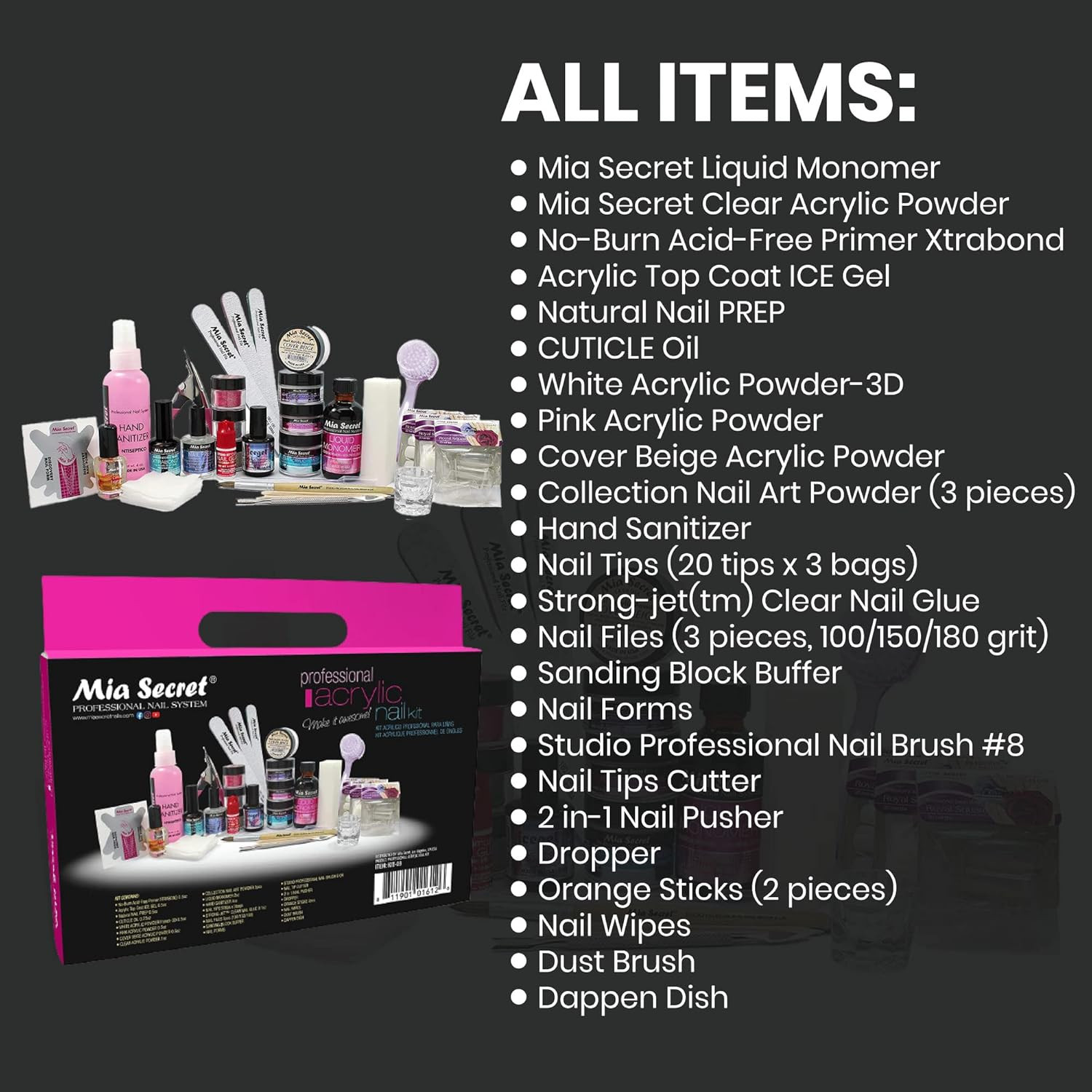 Professional Acrylic Nail Kit/Set for Beginner – Nail Kit with Everything – Kit