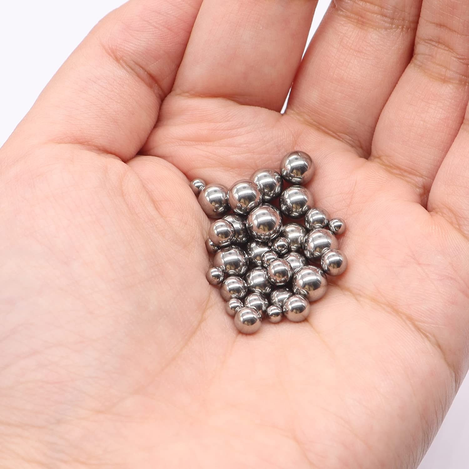 600 Pcs Metric Precision Steel Bearing Balls, Assorted Stainless Steel Loose Bic