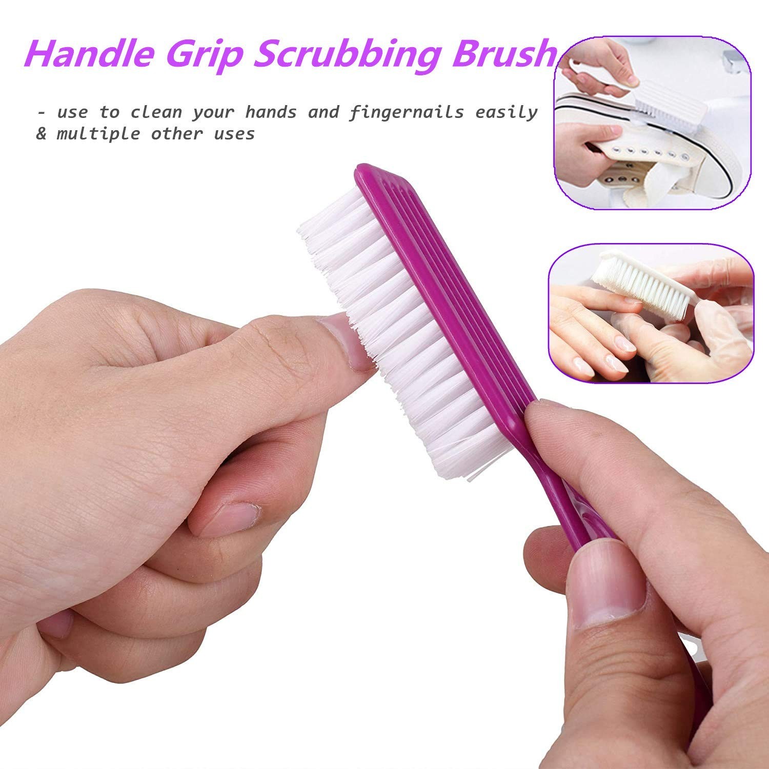 Portable 6-Pack Nail Cleaning Brushes with Easy Grip – Your Nail Care Essential