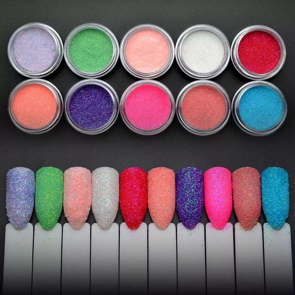 17 Colours Mermaid Nail Glitter Powder Sugar Neon Iridescent Aurora Mirror