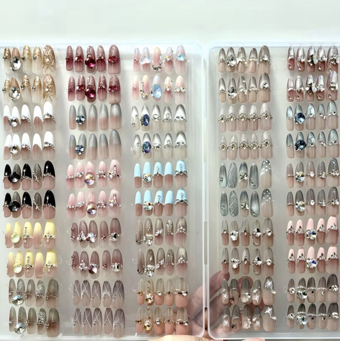 96pcs random press-on nails. 2000’s style. almond/ ballerina/tapered square/more