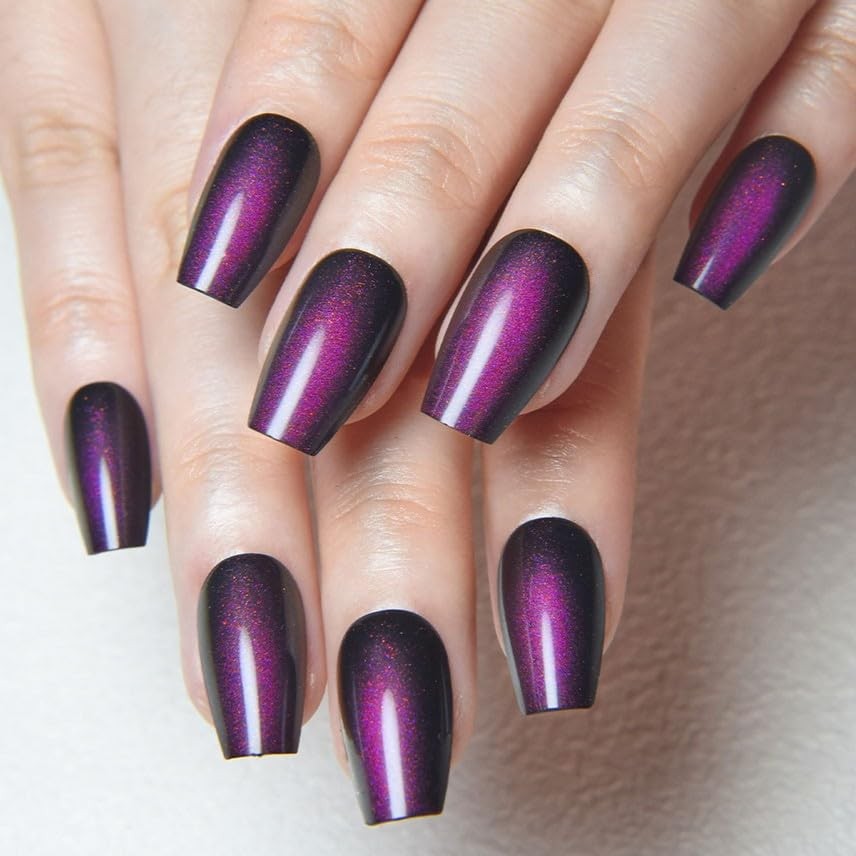 Dark Purple Cat 32 Ounce (Pack of 1) 32Pcs-Coffin Medium Square-13 Dark Purple