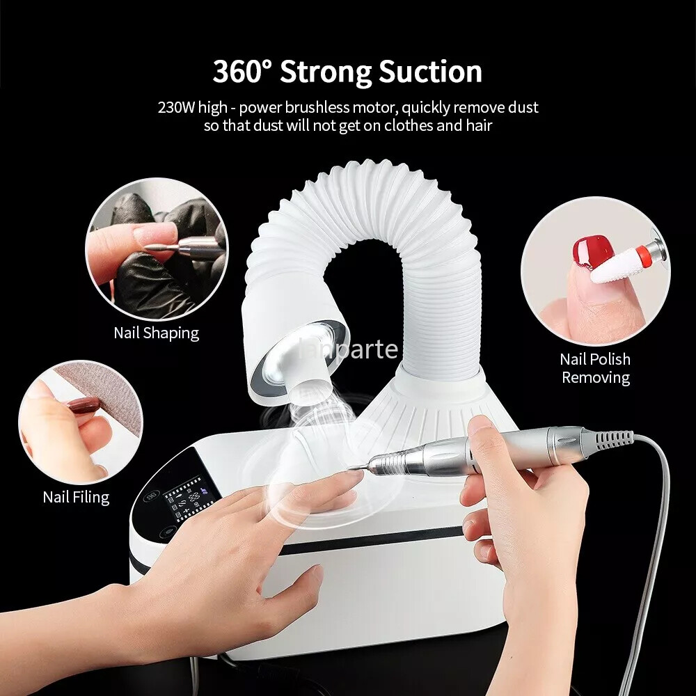 Nail Vacuum Cleaner Nail Removing Dust Collector Suction Manicure Nail Drill！