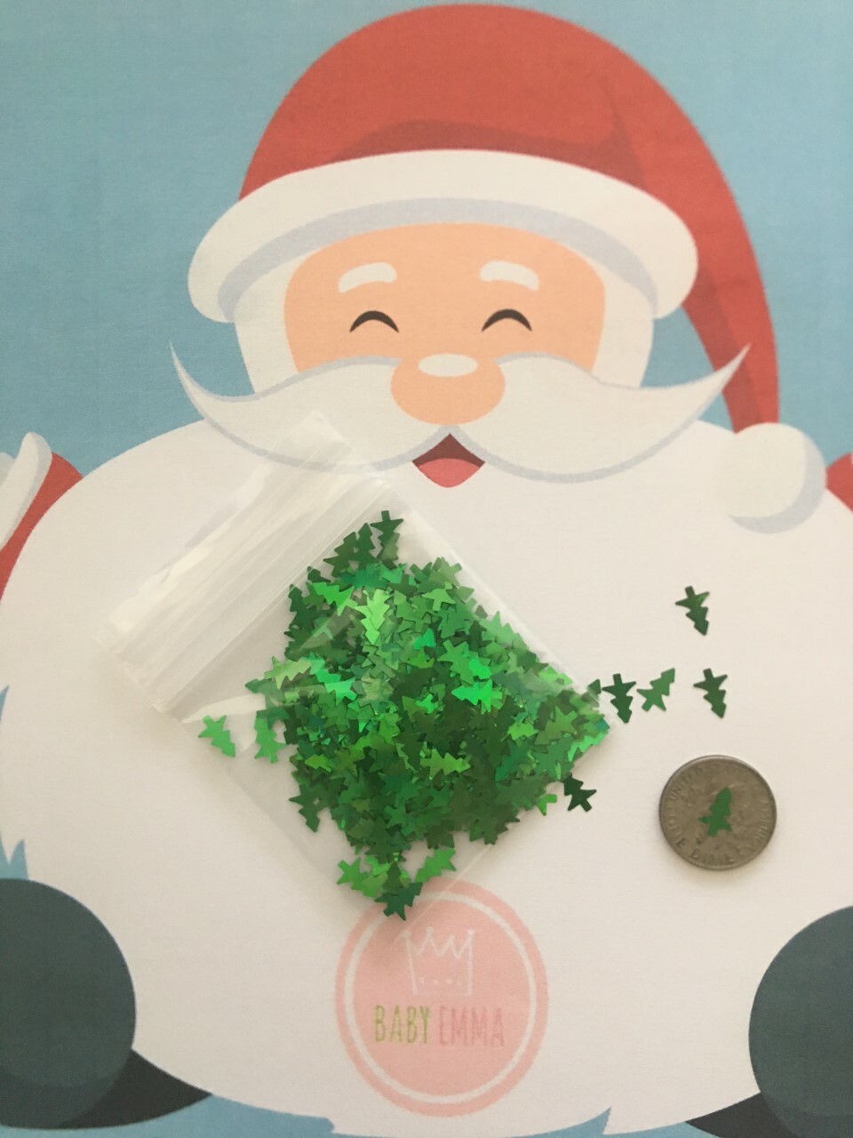 Holo Xmas TREE (Christmas Green) Glitter 10mm Nail Art Face Crafts DIY-US seller