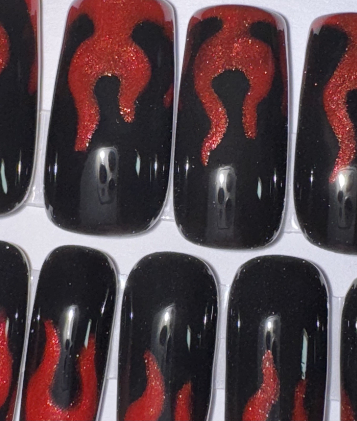 Eternal Flame Ready to Ship Press-on Nails Square Shape