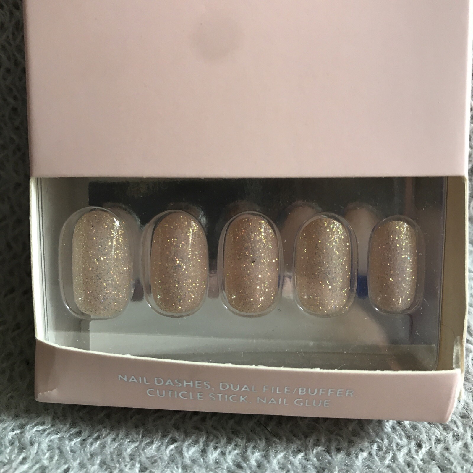 Champagne Shimmer, Medium, Round, Summer, Vacation, Beach Press On Nails