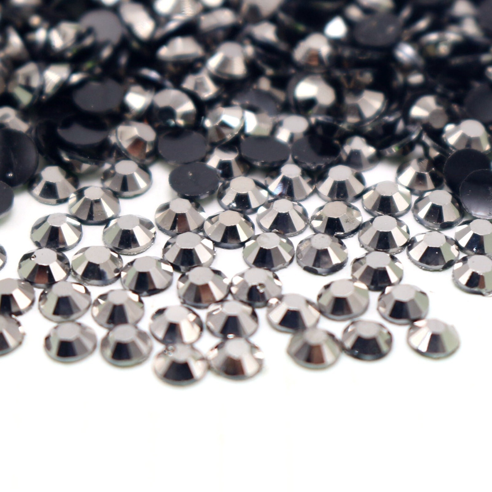 2000 Gunmetal Acrylic Faceted Round Flatbacks Rhinestone Gems 3mm 12ss Nail Art