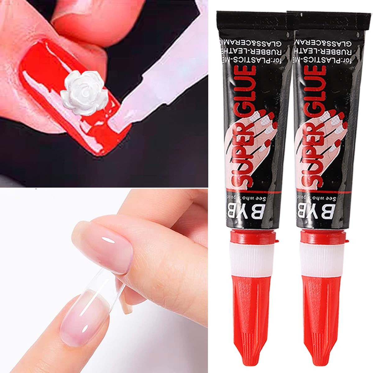 Professional Nail Glue for Acrylic Nails Long Lasting 2 Pack