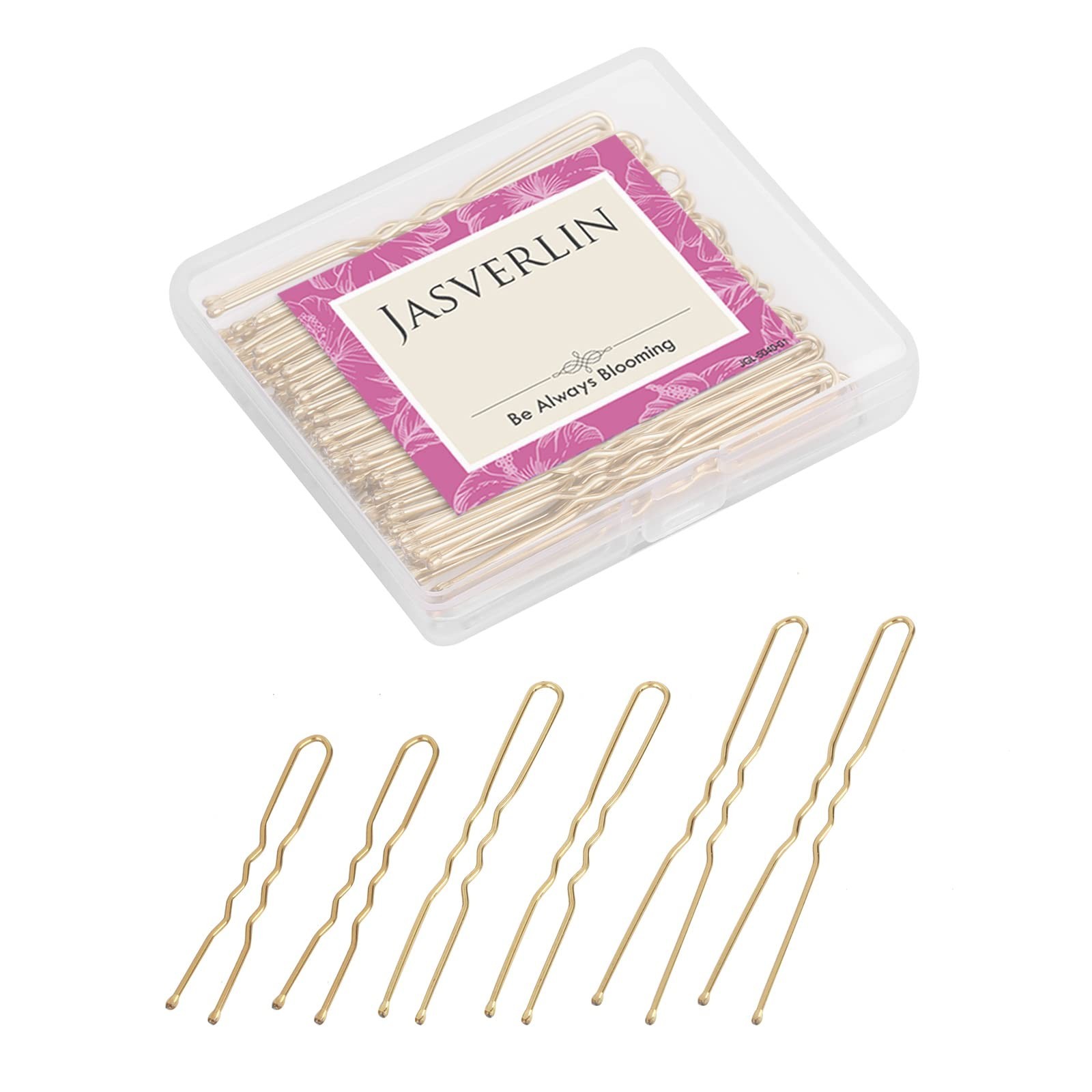 Blonde U Shaped Hair Pin for Buns, Gold Large Mini U Bobby Pins for Women Gir…