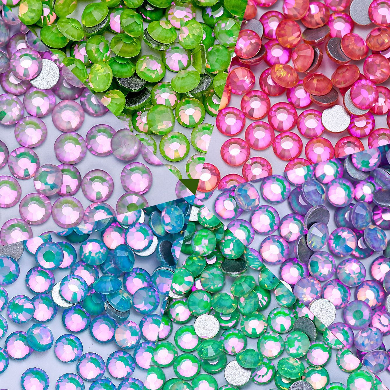1440pcs Phantom opal Flat Back Rhinestone Glass Diamond DIY Crafts Nail Art Gems