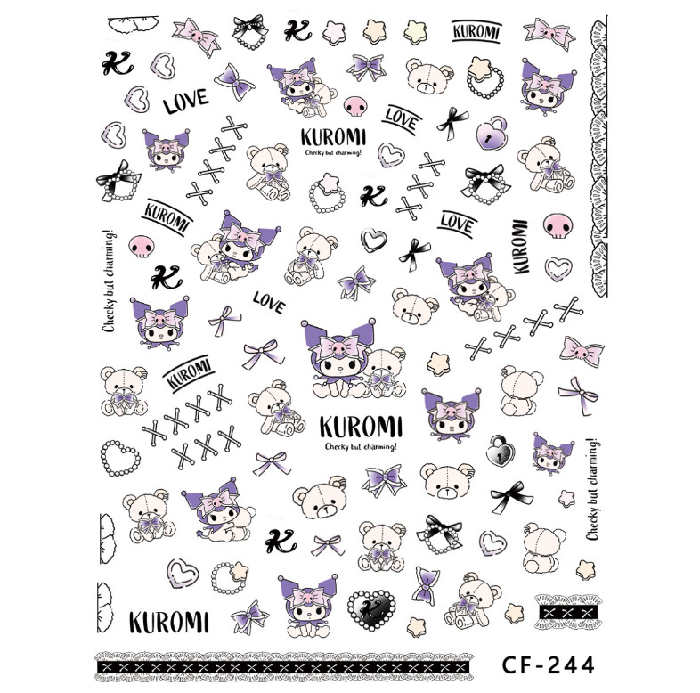 NAIL ART Character Naughty Little Devil Melody KUROMI Stickers Decoration NS54