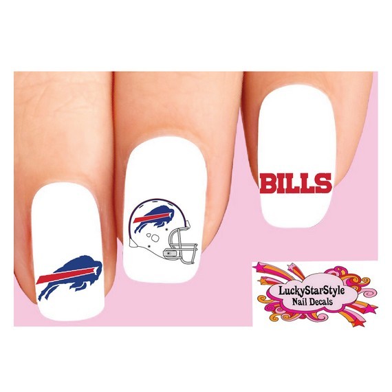 Waterslide Nail Decals Set of 20 – Buffalo Bills Football Assorted