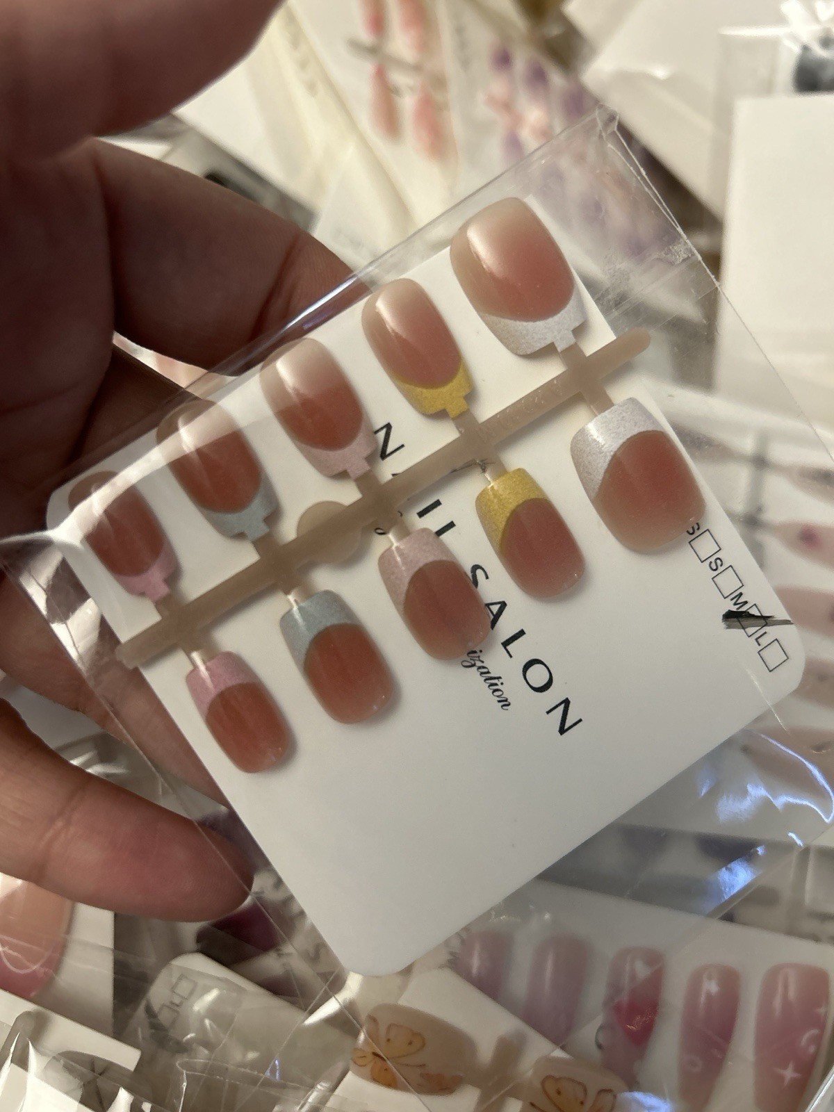 25 Random Press-On Nail Sets on Sticks | XS, S, M or Mixed Sizes | Mystery Nail