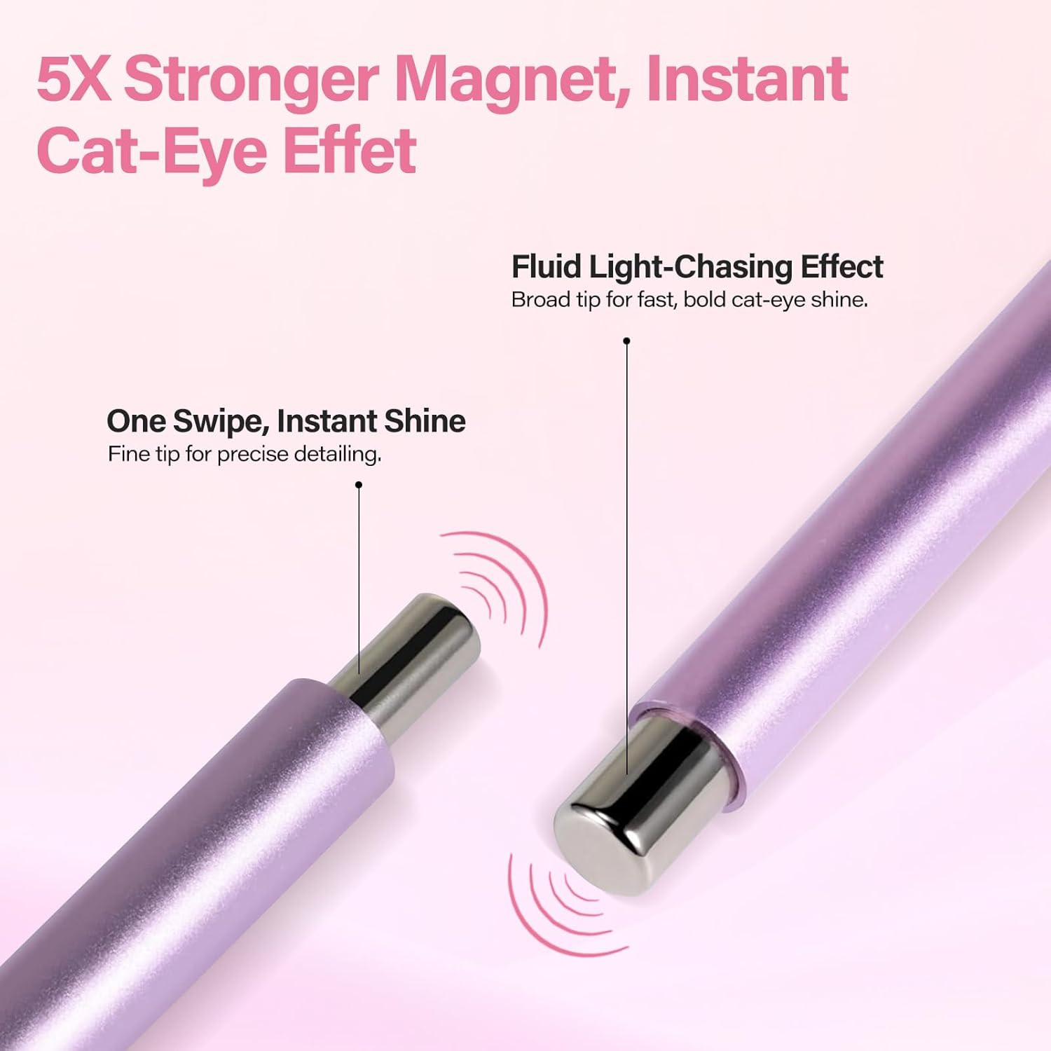 EBANKU 3-In-1 Cat Eye Magnet Nail Art Tool, Double-Head Cylindrical & round Ball