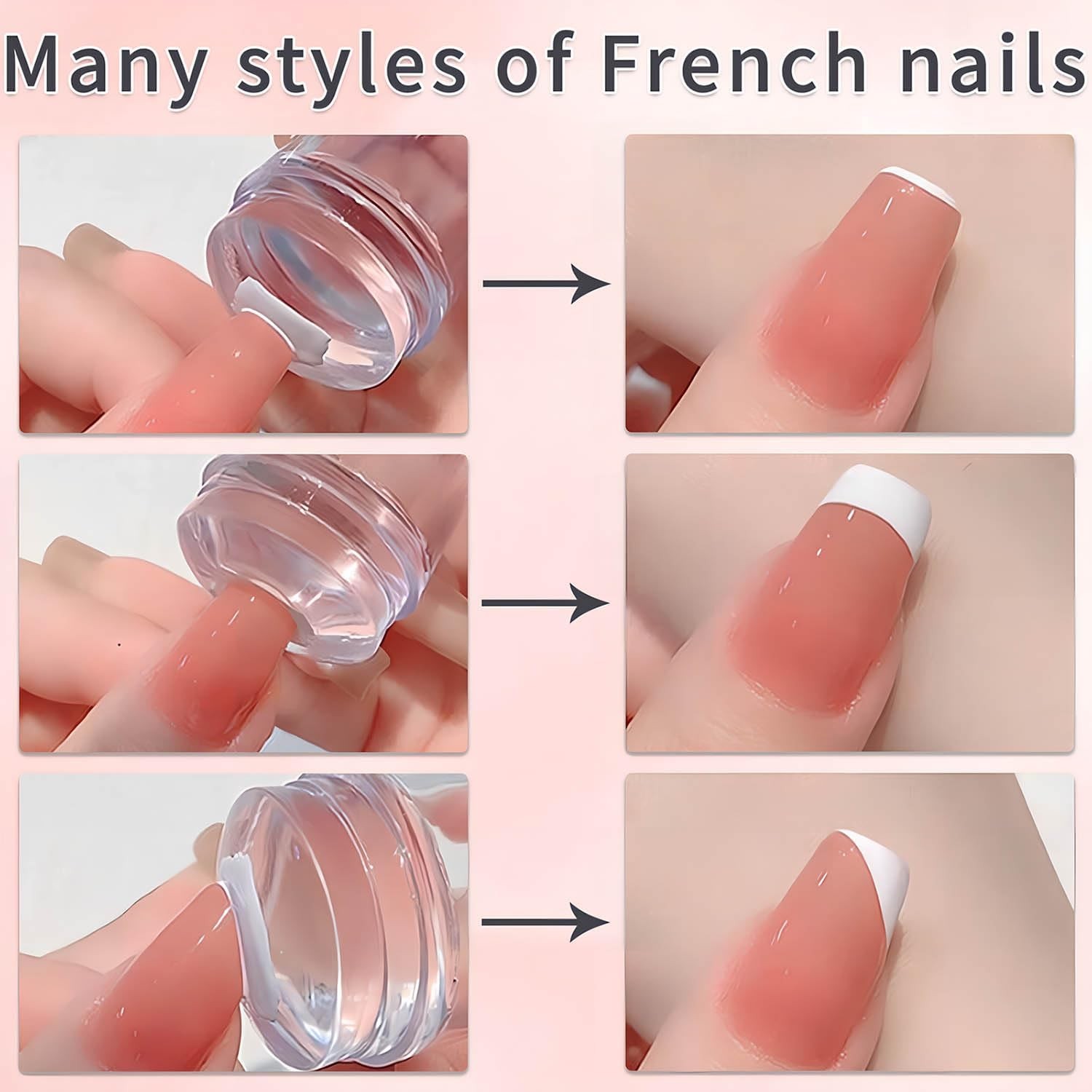 French Tip Tool,Nail Art Stamper Kit,Clear Silicone Stamping Jelly With Scrap…