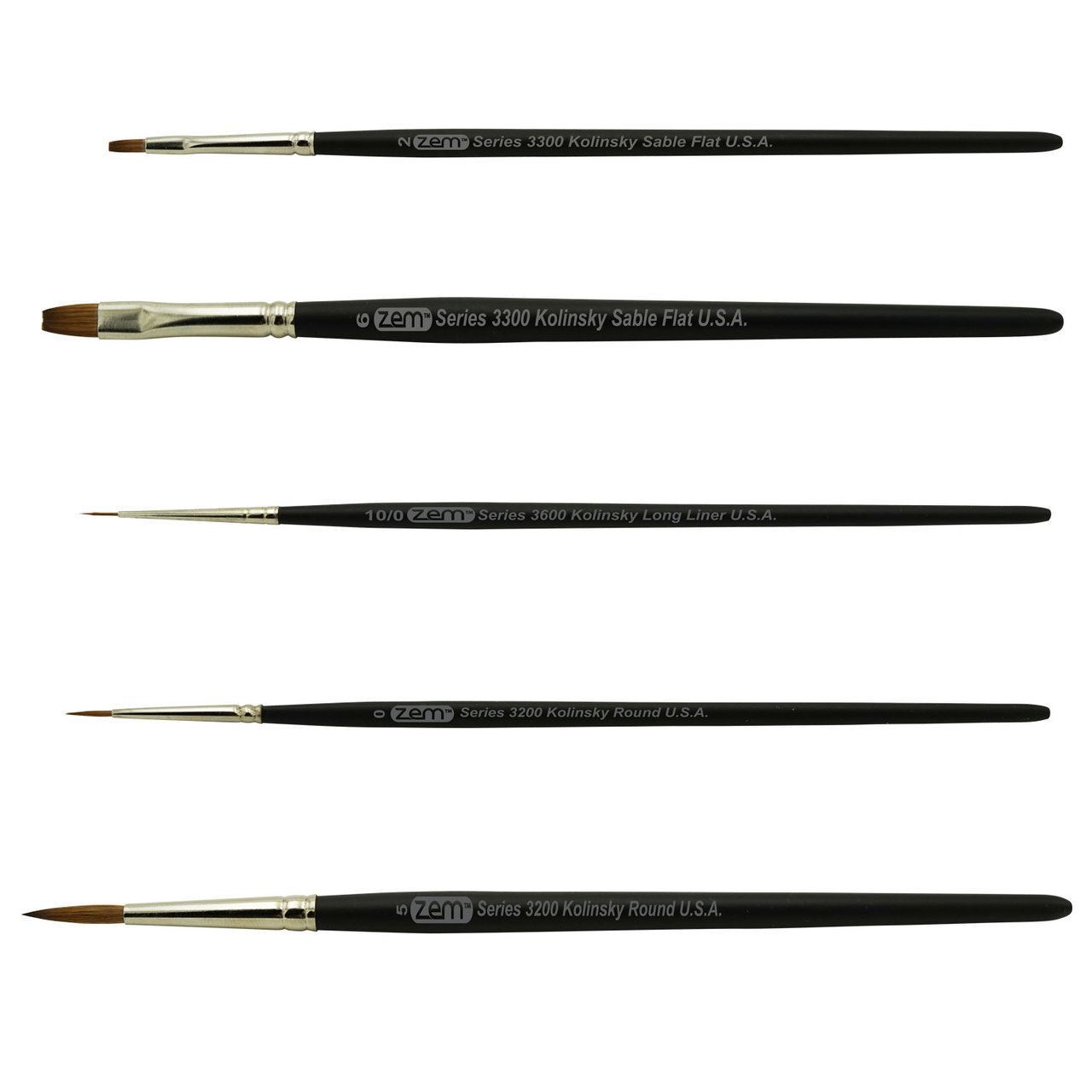 AS-87 Kolinsky Pure Sable Combo Brush Set 6 pcs