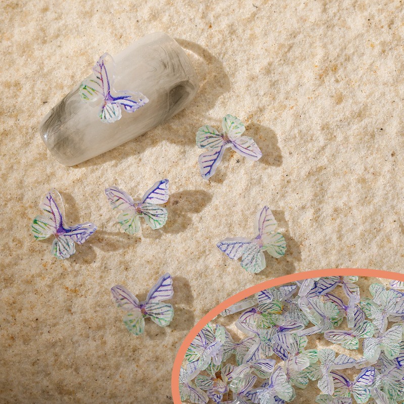 Nail art 3D butterfly painted board 3D mixed color fairy nail drill