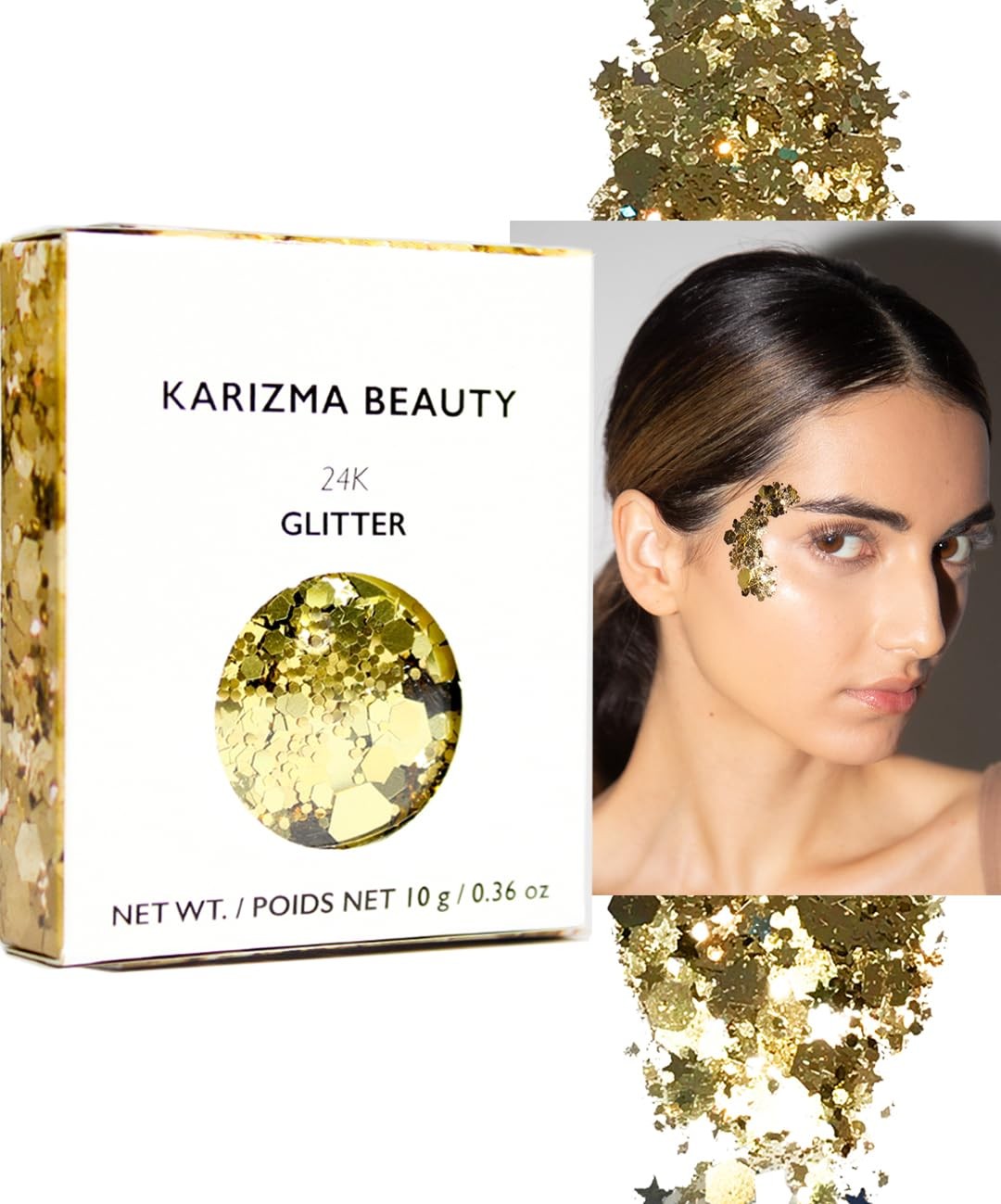 10g 24K Gold Chunky Glitter for Face Hair Eye Body Rave Festival Makeup