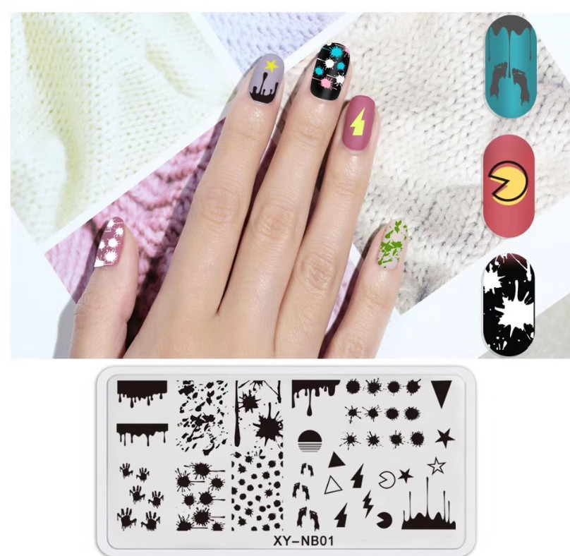 Metal Nail Stamping Plate Constellation French Halloween Snowflake Letter Words