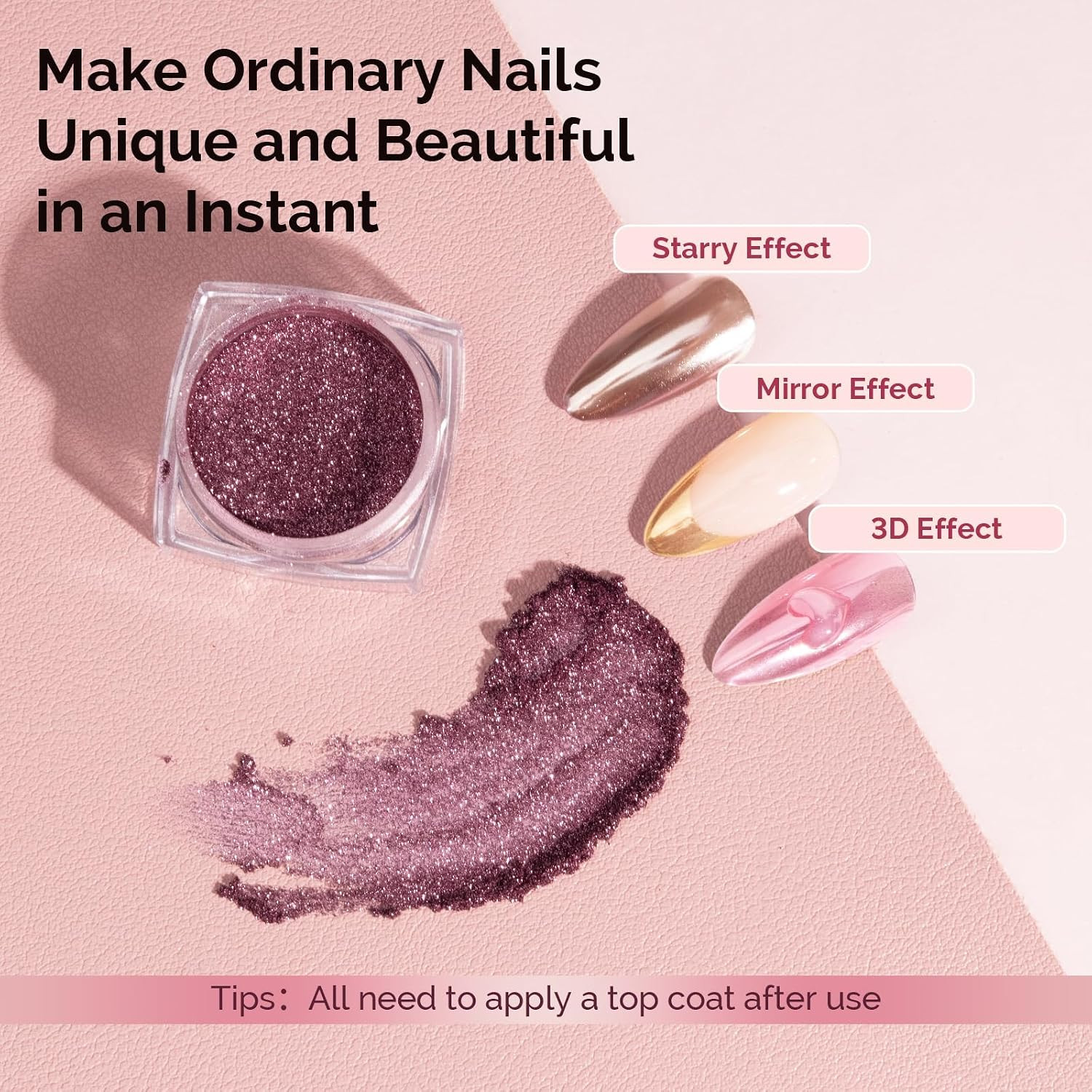 16Pcs Chrome Nail Powder for Gel Nails,Metallic Mirror Effect Pigment Stylish an