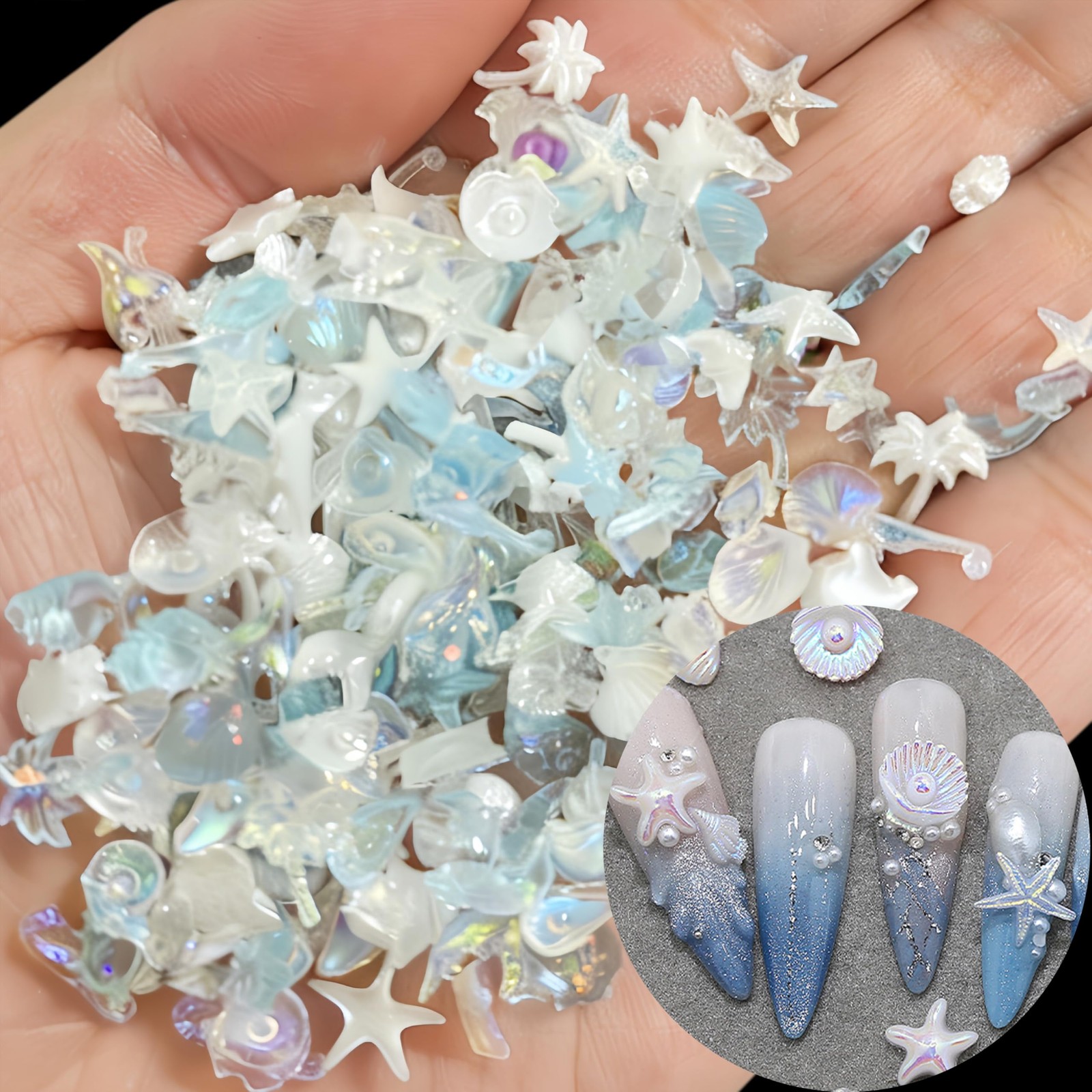 SHUXILIN 250PCS Summer Beach Nail Resin Charms