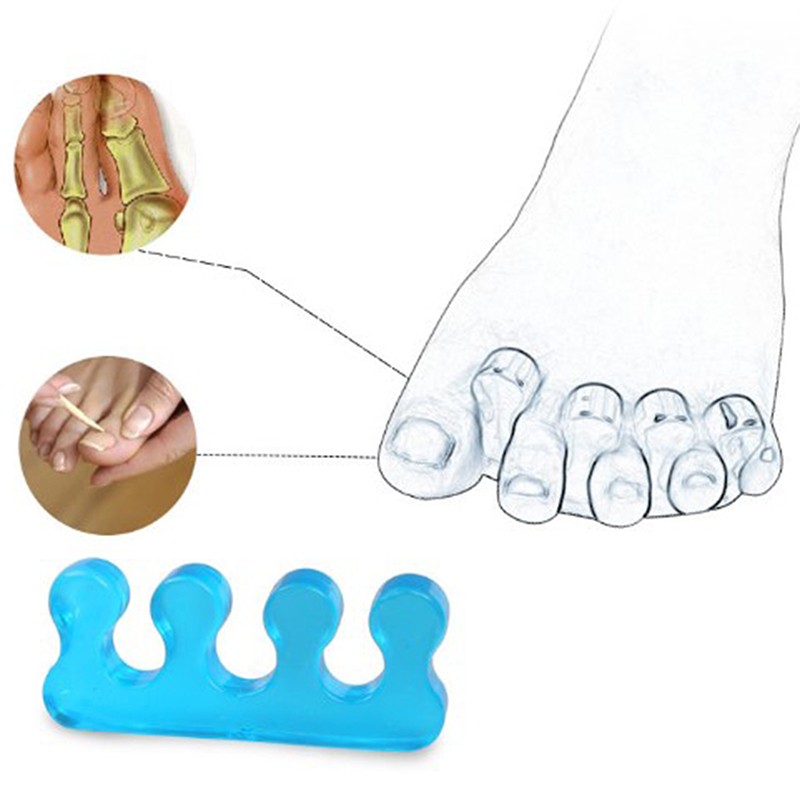 2Pcs Soft Silicone Toe Separator Flexible Finger Spacer Manicure Pedicure Y .t2