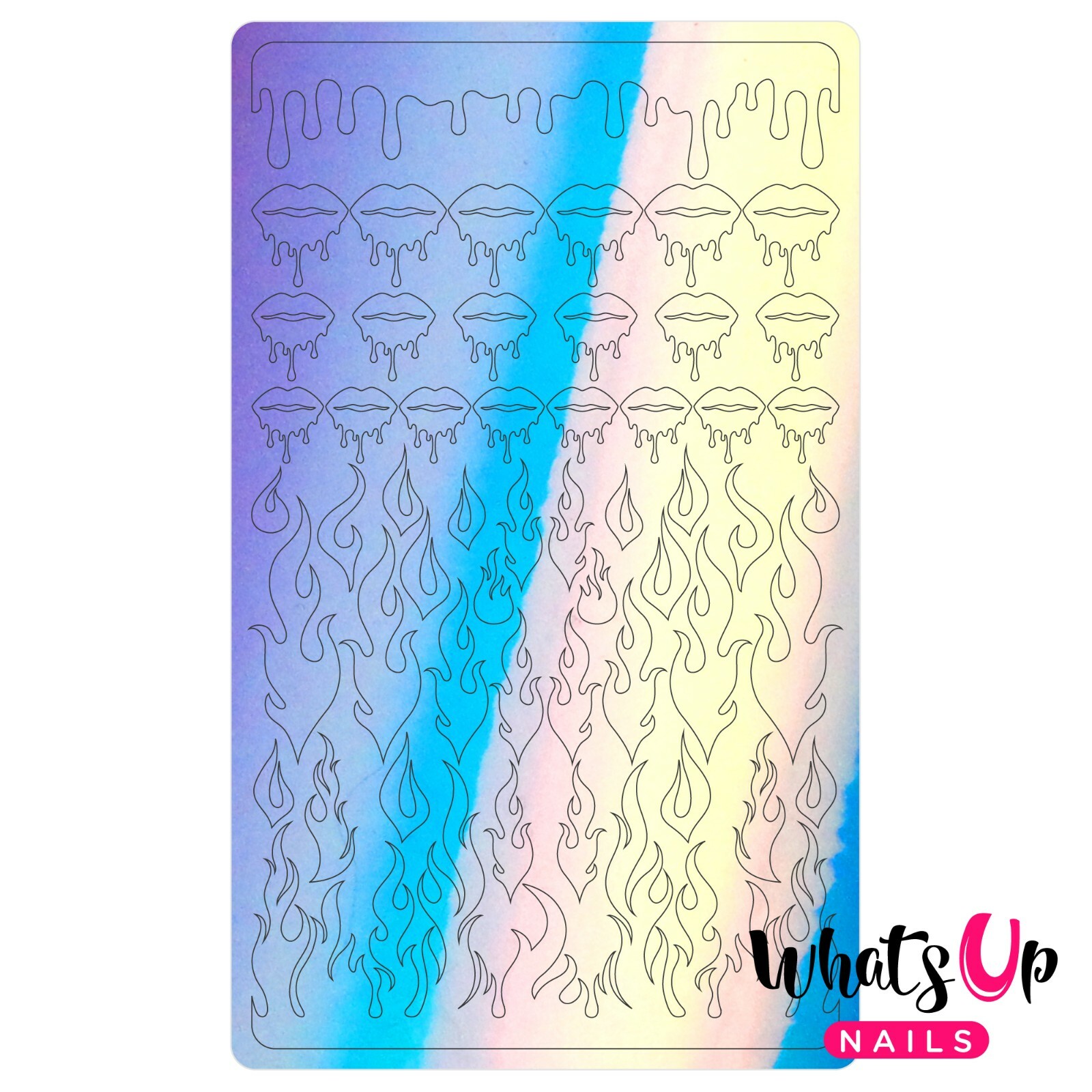 Dripping Flames Stickers (Blue) – Daily Charme Collaboration, Nail Stickers