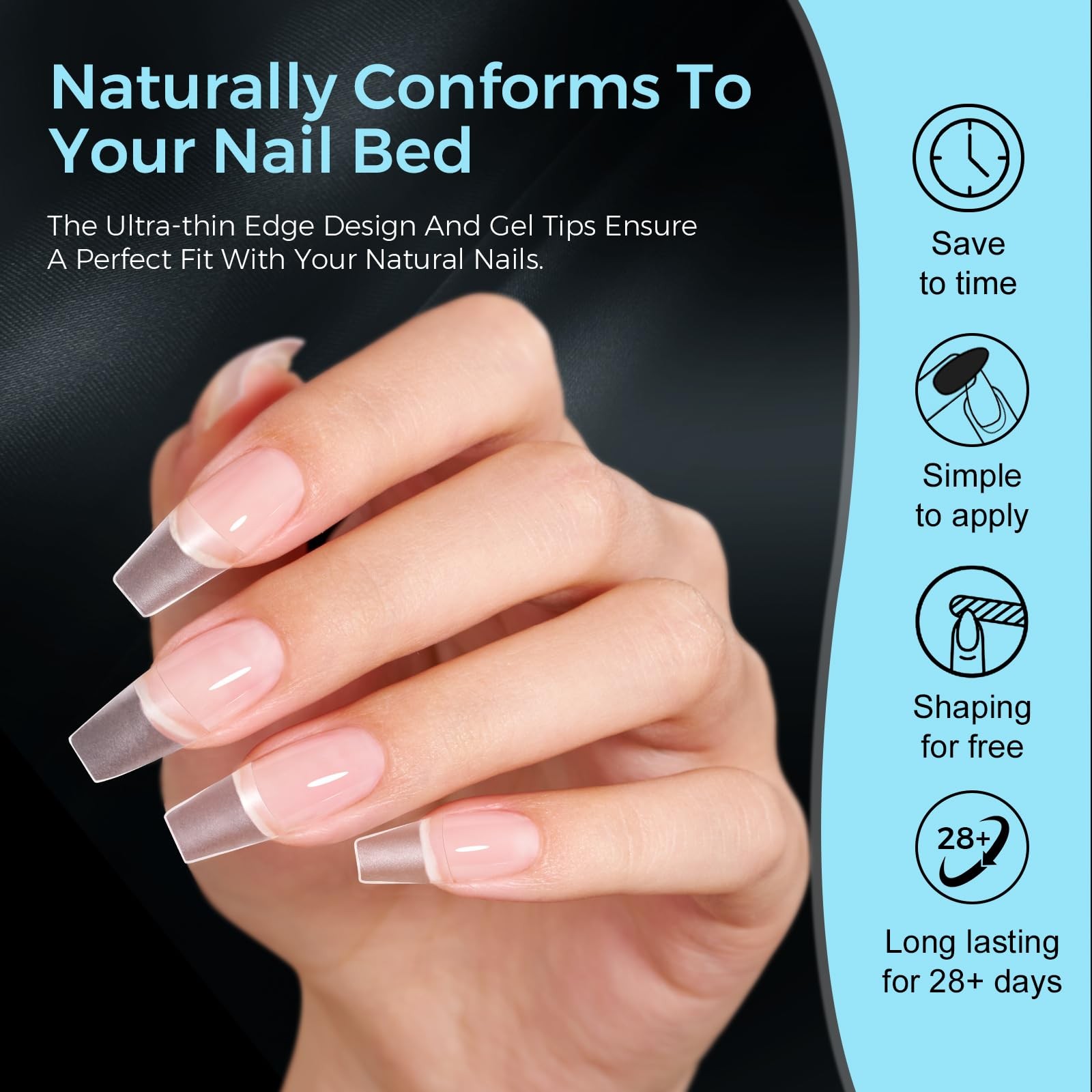 TOMICCA Short Coffin Nail Tip 510pcs Half Cover Nail Tips, 12 Sizes Full Matt…