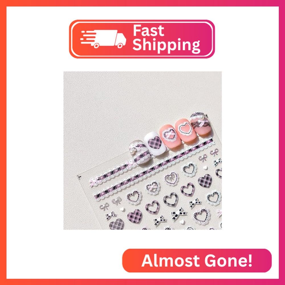 Nail Stickers, Decorative Nail Art Decals (Tied with Love)