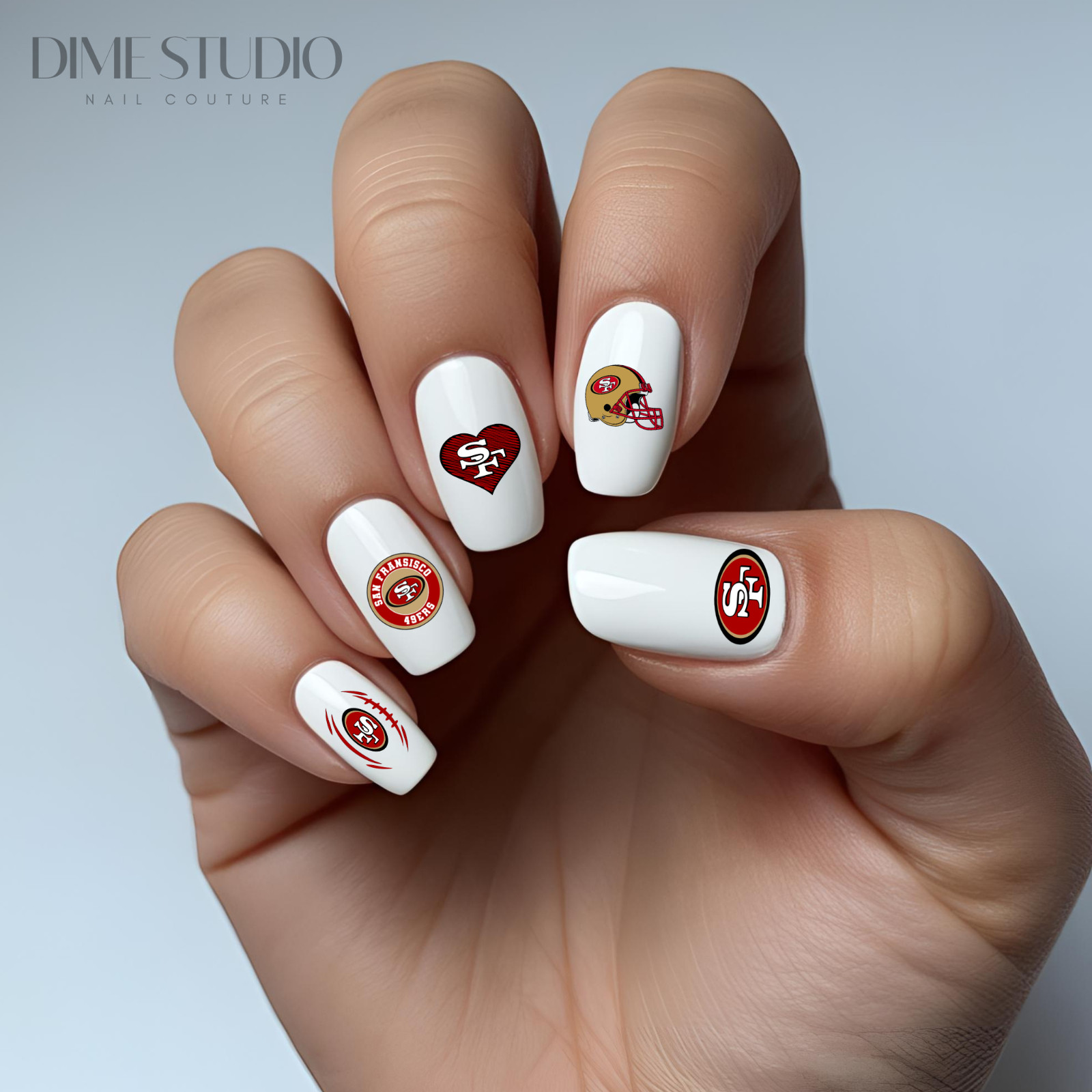 San Francisco 49ers Football Nail Decals Water Transfer Nail Art