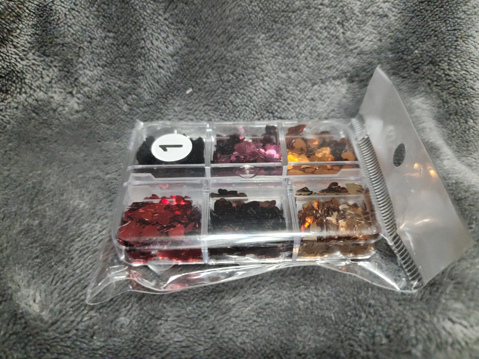 Acrylic Nail Art Glitter Heart Shapes Multiple Colors. Pack of 6