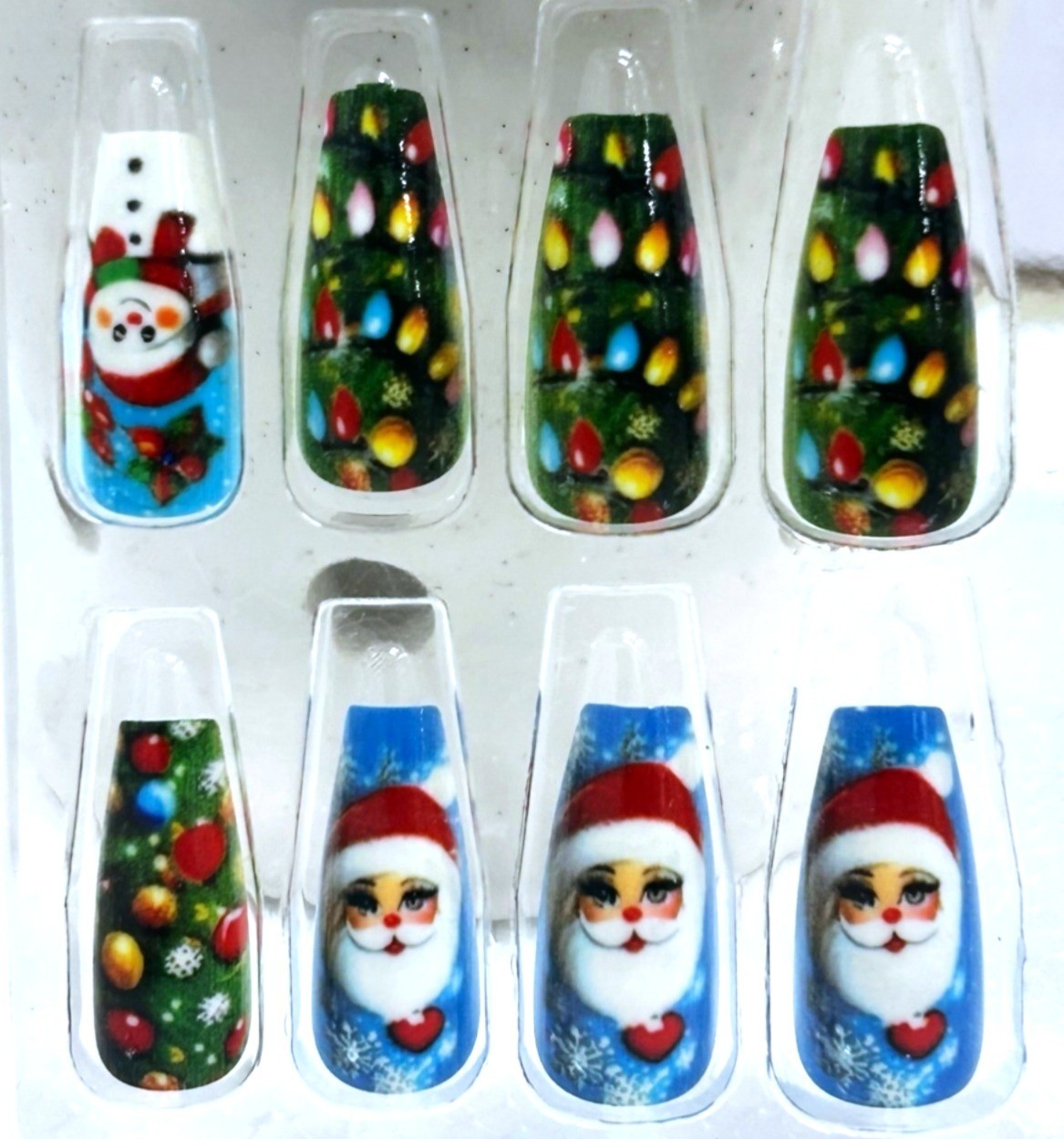 Christmas Press On Nails “YOUR CHOICE” Reindeer, Snowflake, Gingerbread, Lights