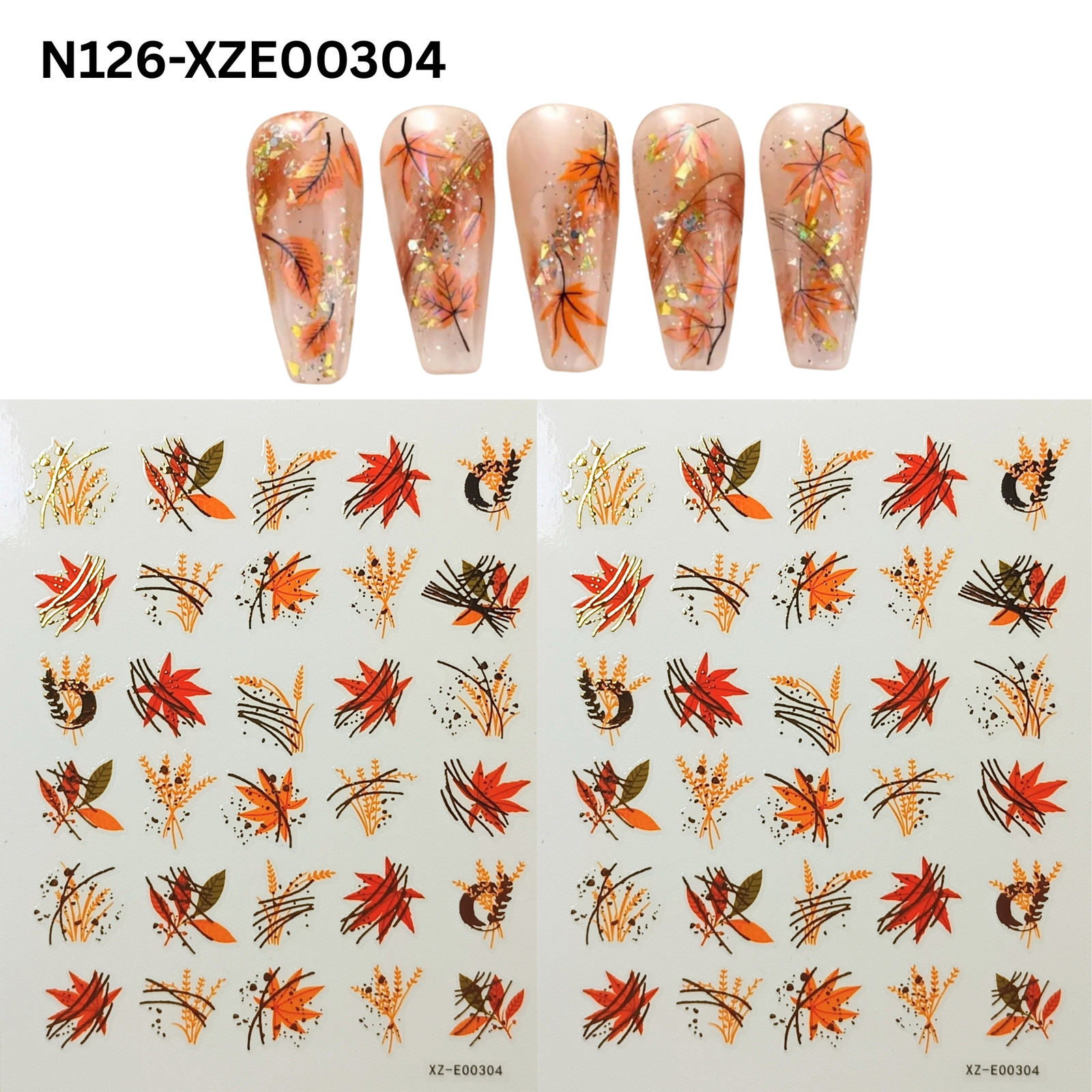 3D Maple Leaf Nail Stickers – Autumn & Thanksgiving Nail Art Decals