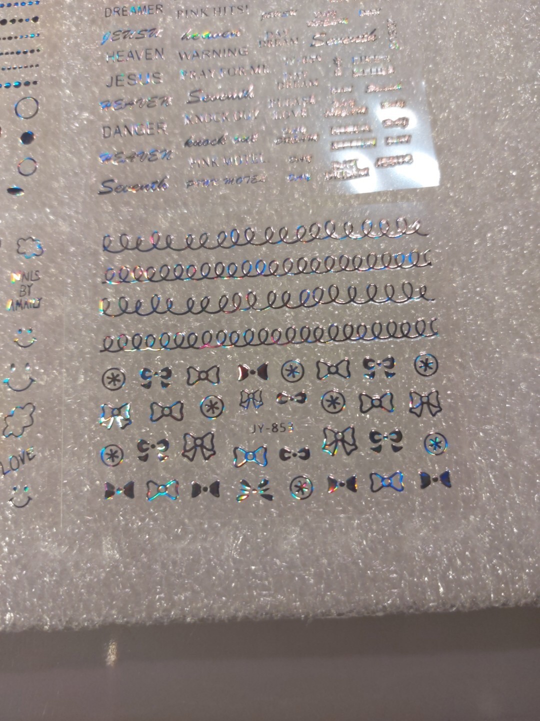 4 X Small Sheets Of Silver Nail Art Stickers (Dn302) New
