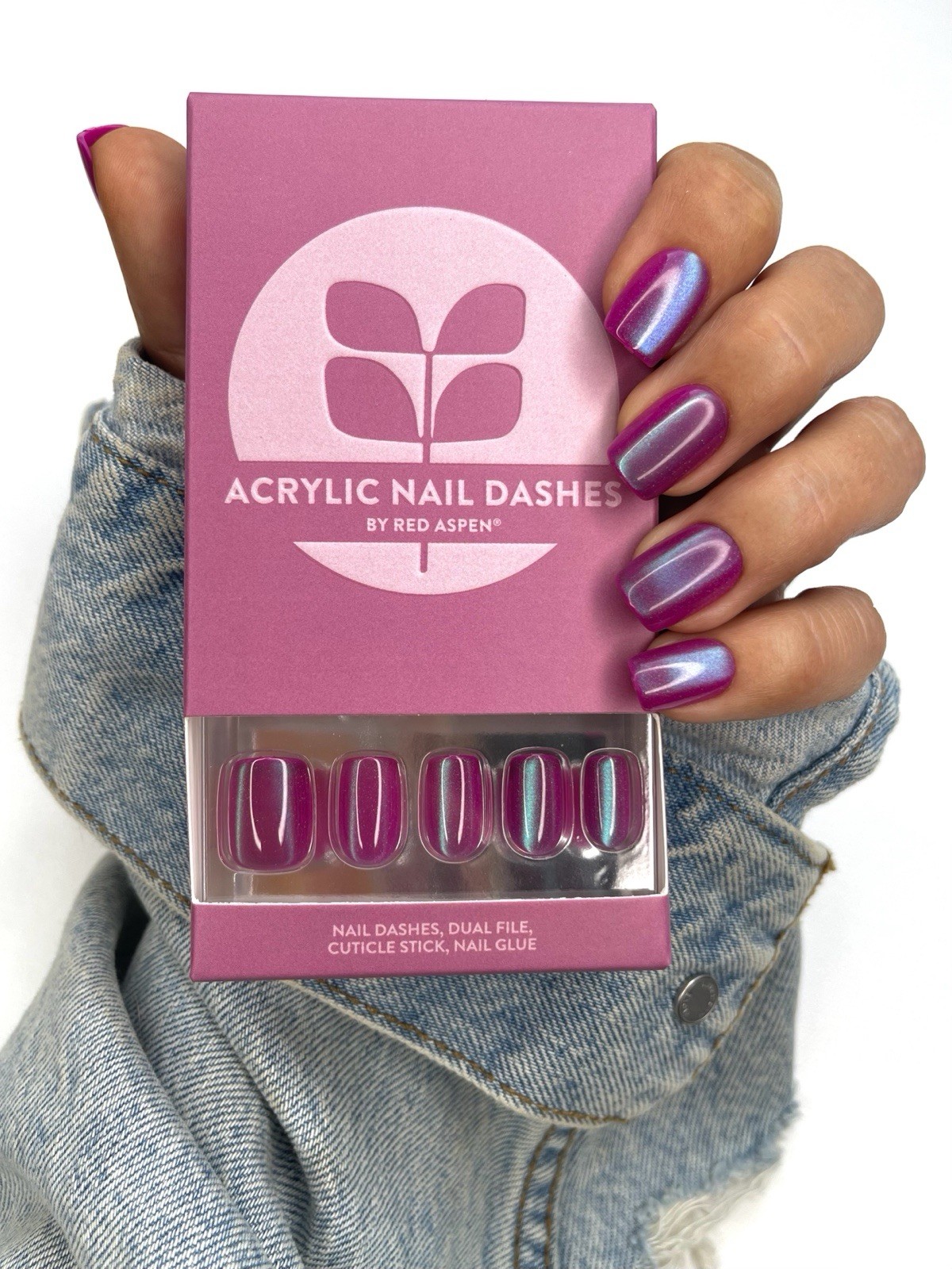 Red Aspen Press On Nails~ Short Squoval Chance NIB Sold Out, Fast Shipping