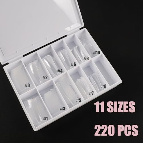 Duck Nails Tips 220Pcs XXL Duck Feet Style Nail XXL Duck Nails Half Cover, Box