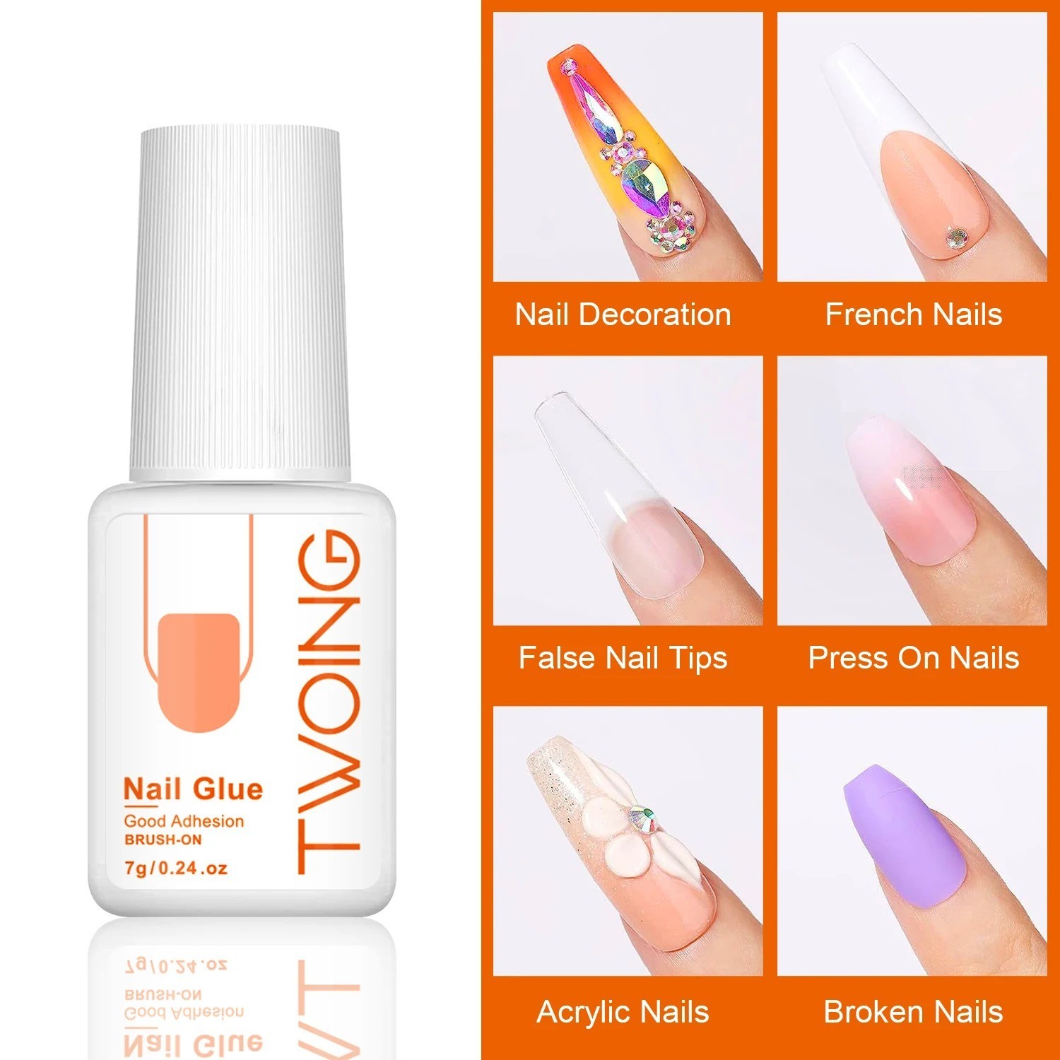 7g Super Strong Nail Glue for False Nails Acrylic Press On Nail Tips Fast Dry