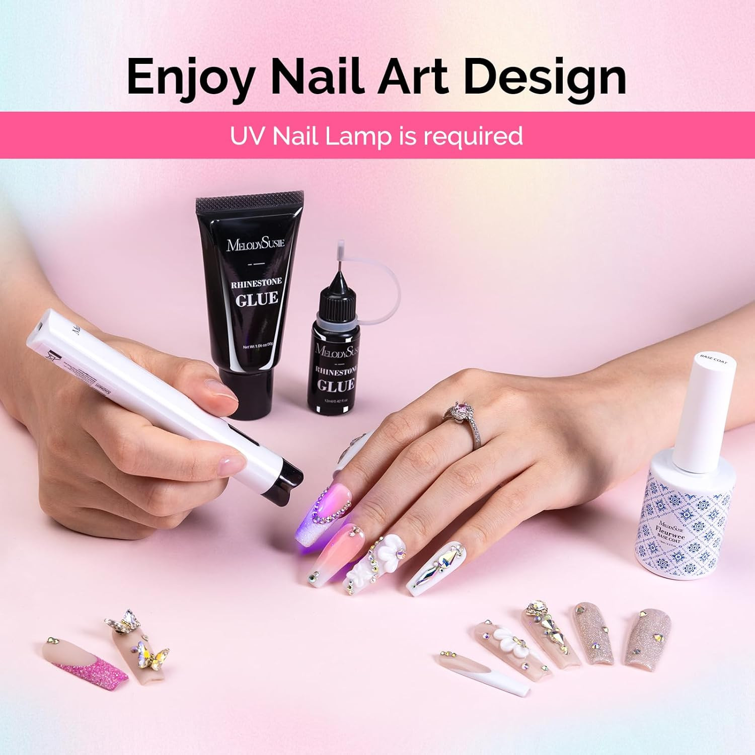 Rhinestone Glue Super Strong Gel Nail Glue for 3D Sculpting Nail Art Design Chro