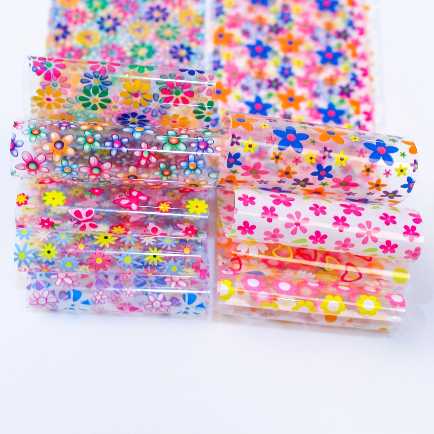 DANNEASY 10 Roll Flower Nail Foil Transfer Holographic Foils Paper Sheets Dai…